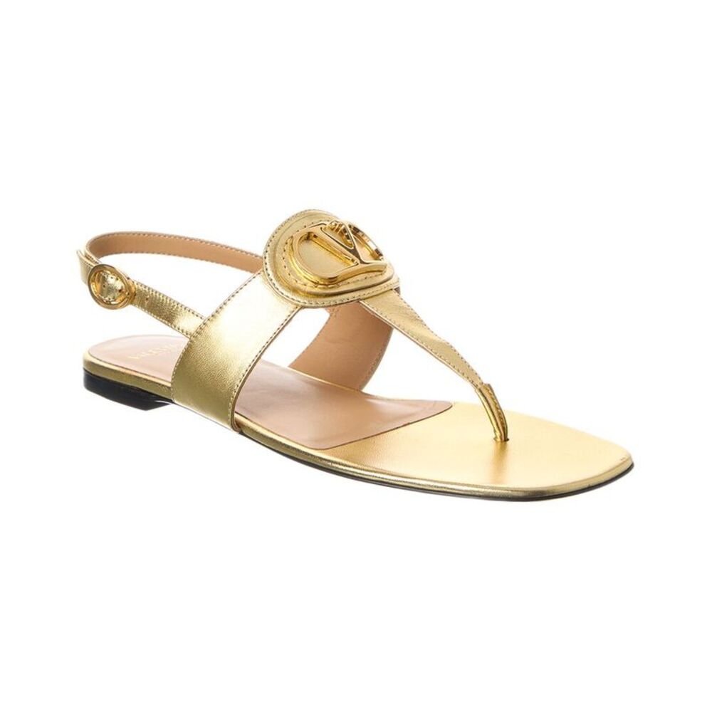 Valentino Vlogo Signature Leather Sandal, Yellow
